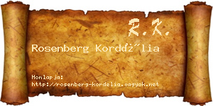 Rosenberg Kordélia névjegykártya